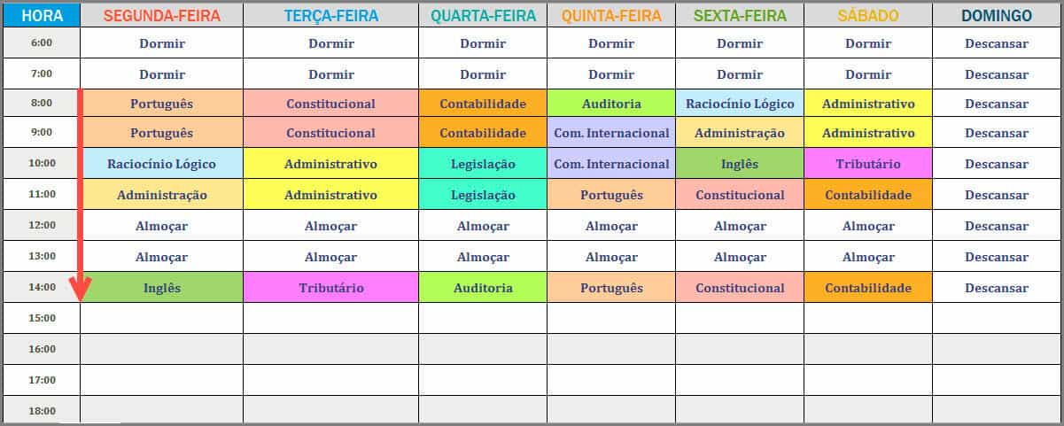 Plano de estudos tradicional